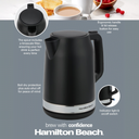 Hamilton Beach Ella 1.7L Matte Black Kettle  HBK3045MB