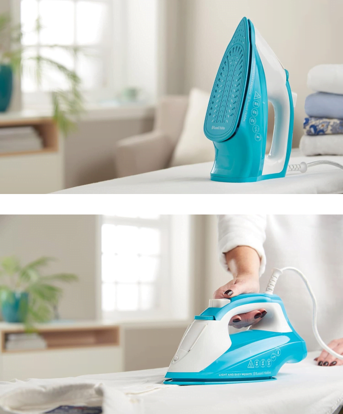 Russell Hobbs Light and Easy Brights Steam Iron 2400W, 0.24L Water Tank 26482