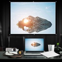 Chestnuter 100" Portable Foldable White Projector Curtain Projection Screen