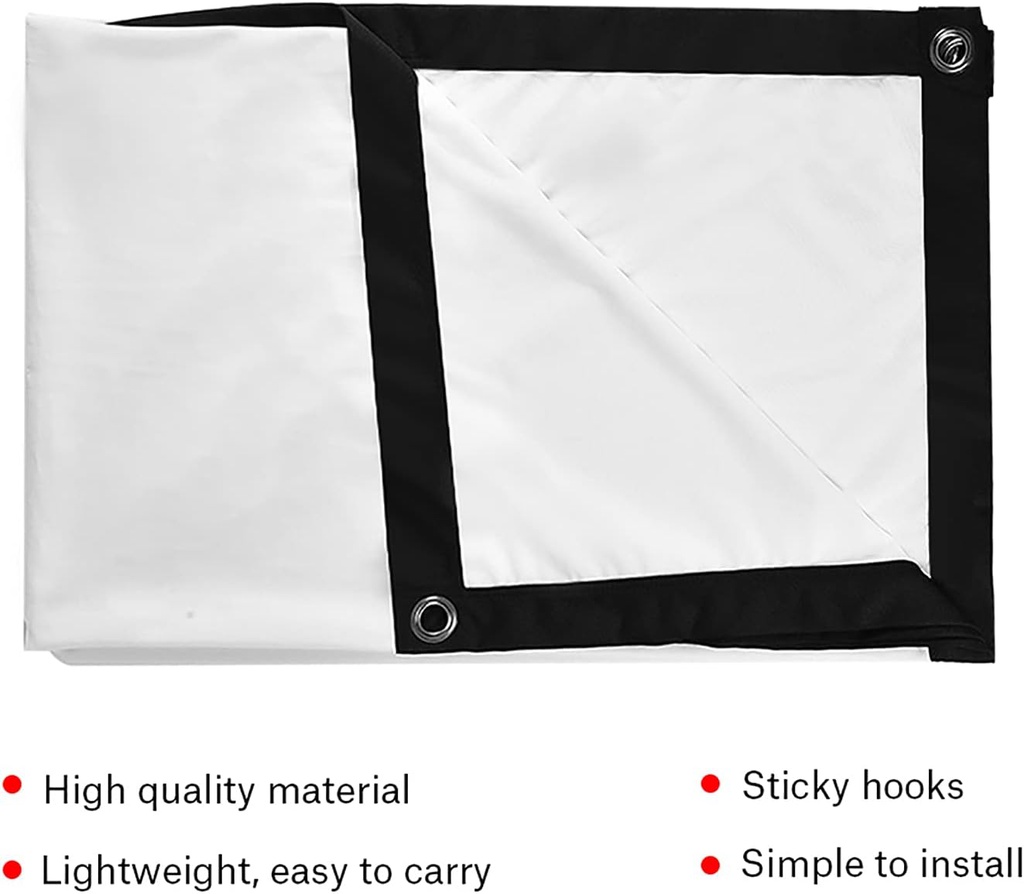 Chestnuter 100" Portable Foldable White Projector Curtain Projection Screen