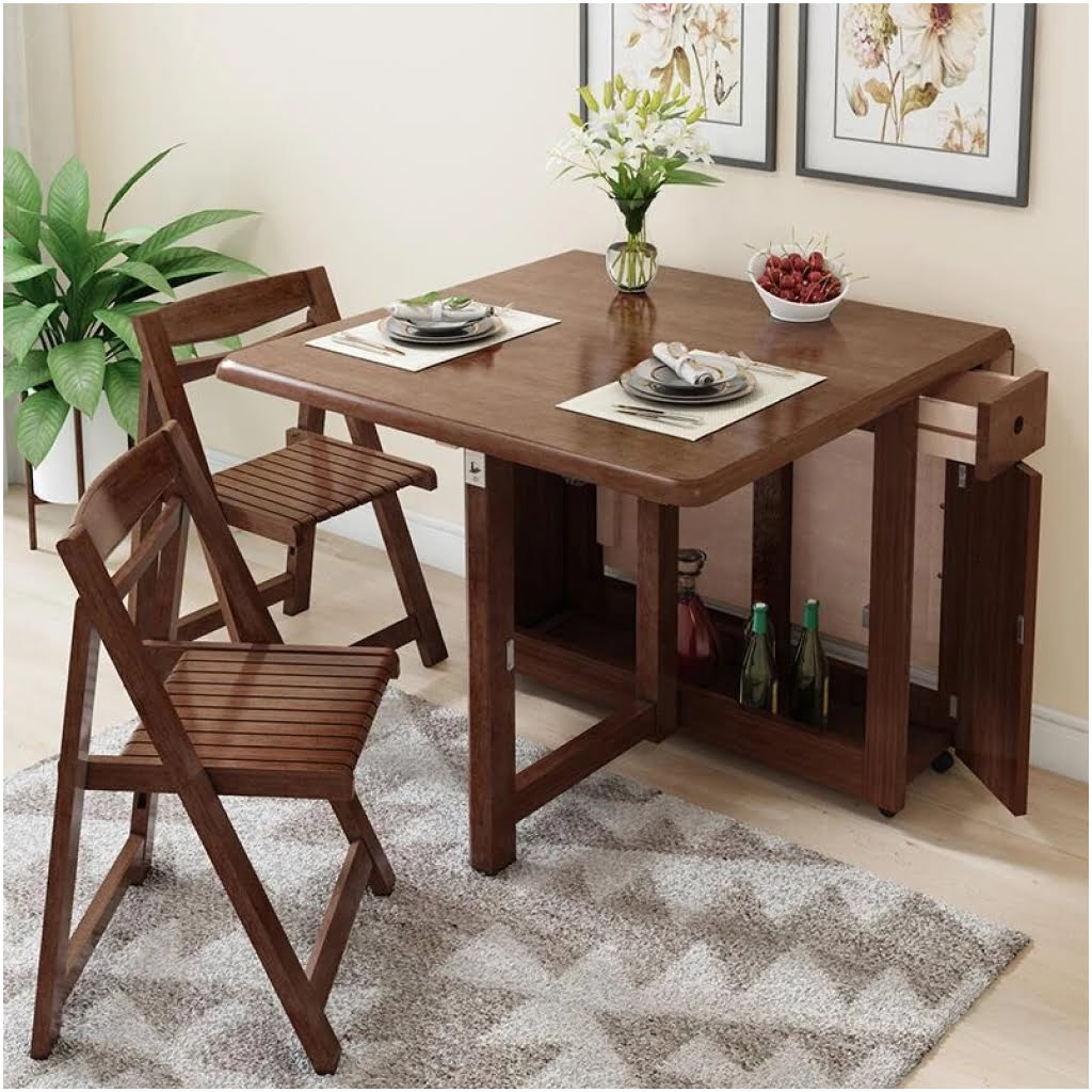 Folding dining table DM045 Rubber Wood