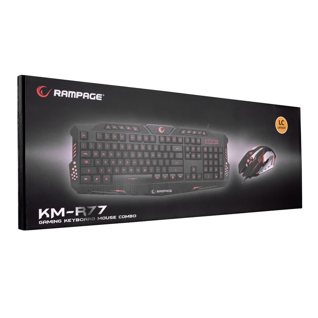 Rampage KM-R77 Gaming Keyboard Mouse Combo LC Layout