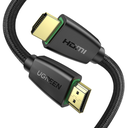 Ugreen HDMI Male to Male Örgülü Naylon Kablo with Ethernet 3m. Siyah, 4K*2K, 60Hz v2.0 (40411B)