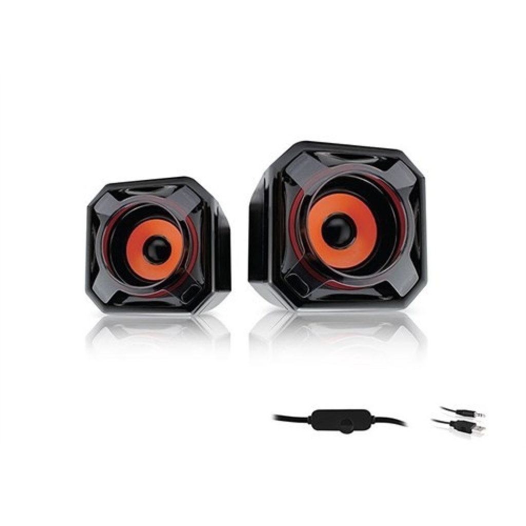 Mikado MD-177 2.0 5W * 2 Orange Black Super Bass USB Speaker