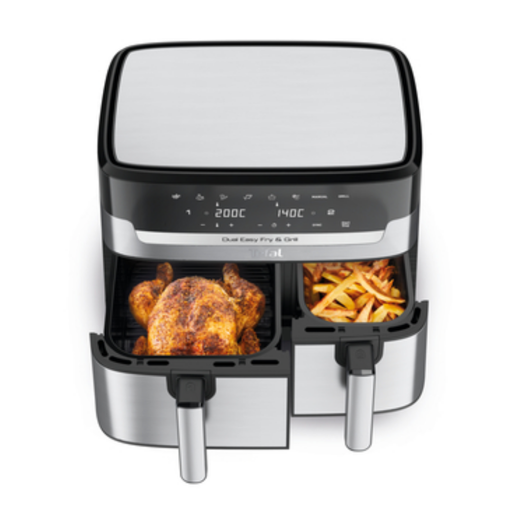 Tefal Dual Easy Fry &amp; Grill Fryer Double 8.3 L 2700W  Stainless Steel EY905D10