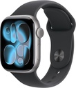 Apple Watch Series 11 GPS 42mm Space Grey Aluminium Black Sport Band S/M MEQW4