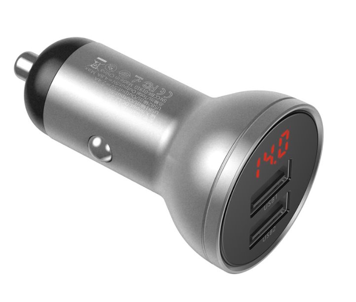 Baseus Digital Display Dual USB 4.8A Car Charger 24W